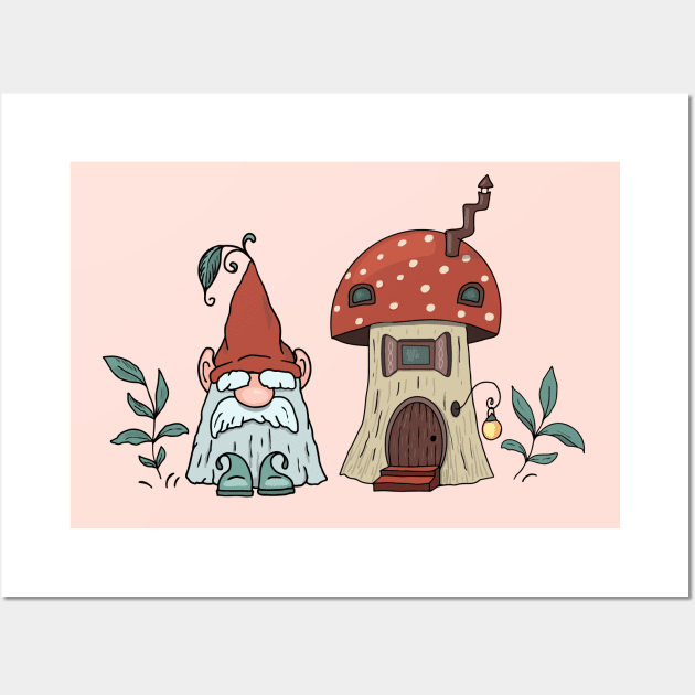 Gnome and Wall Art by Irina Skaska